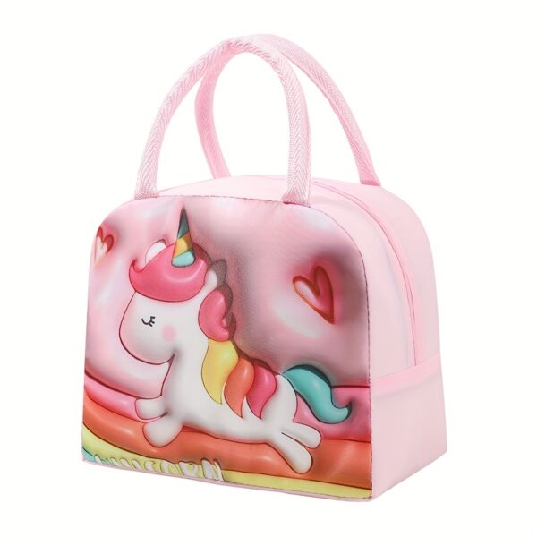 1pc Adorable 3D Pattern Girls Lunch Bag - Portable, Insulated & Retains Freshness - Perfect for School or Picnics - A Thoughtful Gift Idea - Image 5