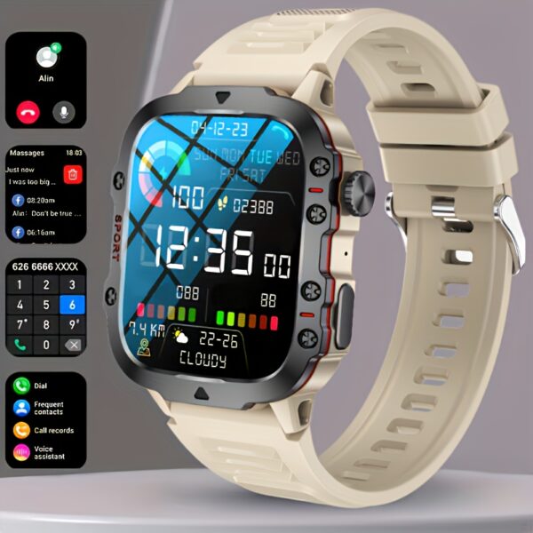 New Rugged Smart Watch for Men Wireless Talk Sports Fitness AI Voice Outdoor 100+ Sports Mode Outdoor Smart Watch - Image 5
