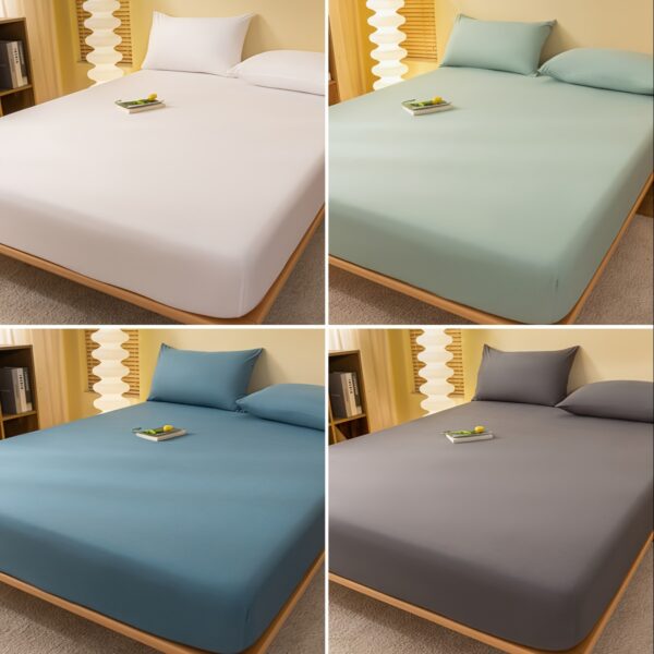 1pc Soft Fitted Sheet, Comfortable and Multifunctional Mattress Protector, Suitable for Bedroom, Guest Room, Apartment, School, Four Seasons Bedding - Image 2