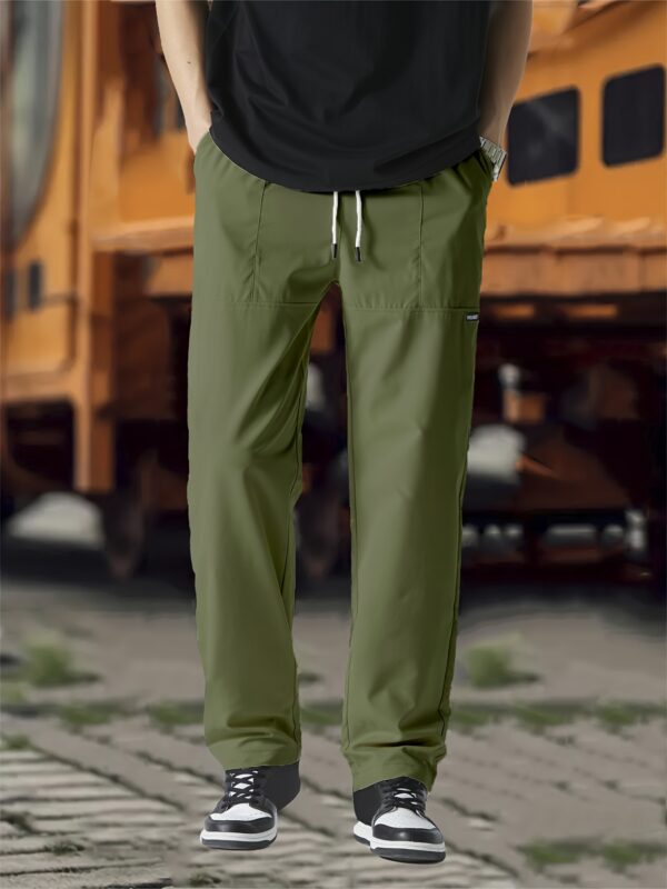 Mens Regular Fit Straight Leg Polyester Joggers - Soft, Breathable, and Comfortable Casual Sweatpants for Spring and Fall - Machine Washable and Easy Care - Image 9