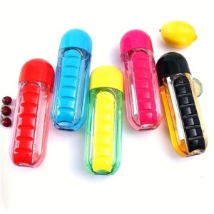Creative Two-in-one Medicine Box Water Cup Seven-day Divided Outdoor Portable Water Bottle One-week Medicine Box Cup