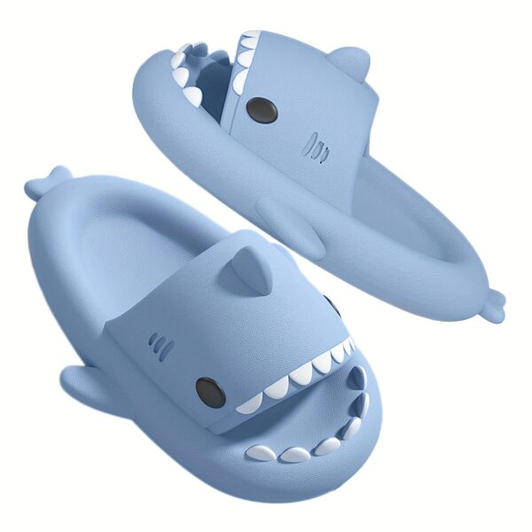 Cartoon Shark Non-slip Slides Slippers, Lightweight Quick Drying Slides For Men Women, Slippers For Indoor Outdoor Beach Shower House Shoes - Image 2
