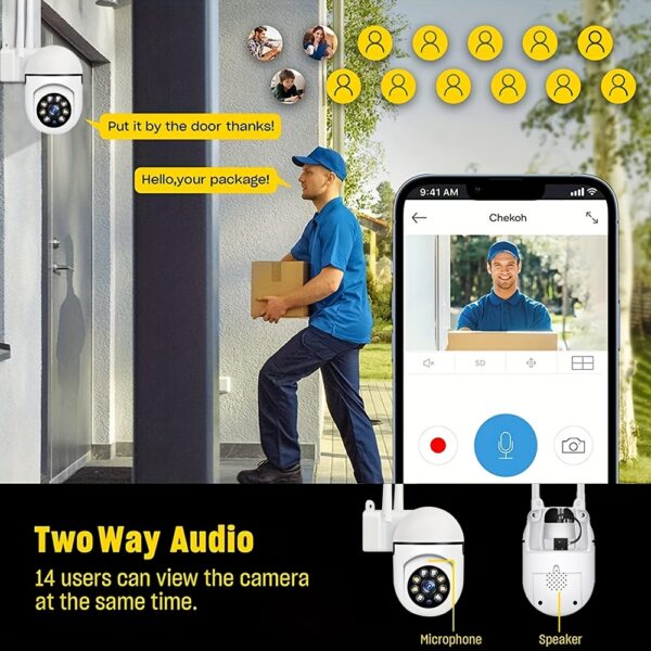 Cam With Color Night Vision Wireless 1080p HD Indoor/Outdoor Video Camera 2-Way Audio Wireless Security Camera Pan/Tilt/Zoom Wi-Fi Smart Home Security Camera With Motion Tracking For Baby & Pet Color Night Vision 2-Way Audio. - Image 8