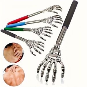 Adjustable Stainless Steel Back Scratcher with Extendable Claw - Portable, Ergonomic Handle, 3 Color Options, Ideal for Massage and Itch