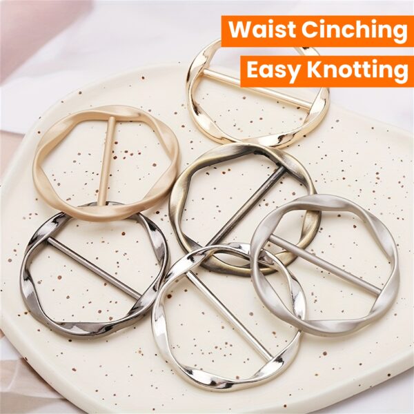 5pcs Versatile Metal Scarf & T-Shirt Clips - Effortless Knotting and Waist Cinching Accessories for Sewing, Knitting, and DIY Crafting - Easy to Use, Adjustable, and Reusable - Image 15