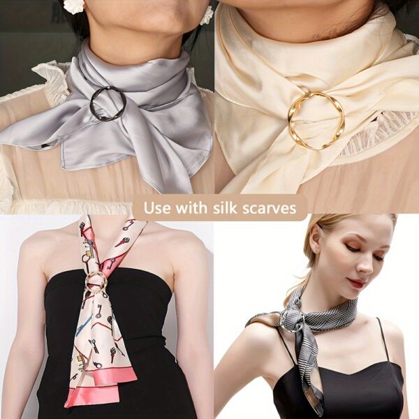 5pcs Versatile Metal Scarf & T-Shirt Clips - Effortless Knotting and Waist Cinching Accessories for Sewing, Knitting, and DIY Crafting - Easy to Use, Adjustable, and Reusable - Image 5