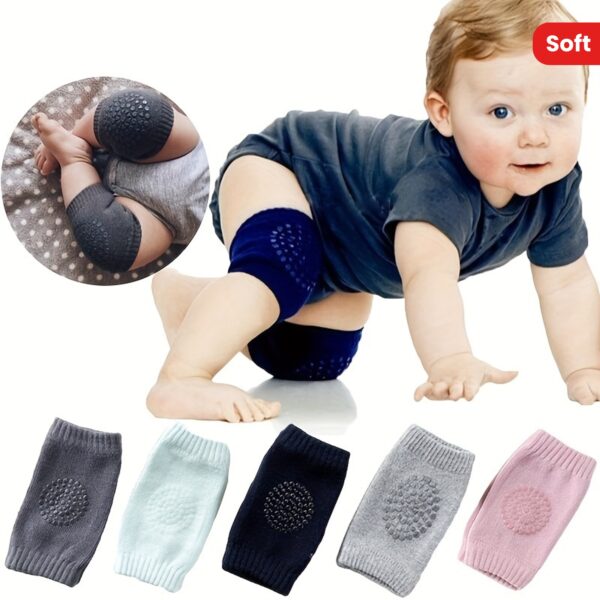2pcs 5 Colors Soft Elastic Knee And Elbow Brace Pads For Babies And Toddlers - Anti-Slip Crawling Safety Protector And Leg Cushion - Image 14
