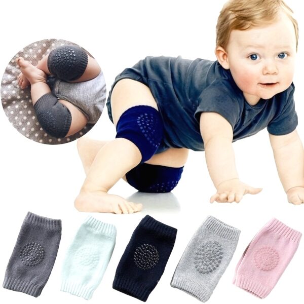 2pcs 5 Colors Soft Elastic Knee And Elbow Brace Pads For Babies And Toddlers - Anti-Slip Crawling Safety Protector And Leg Cushion - Image 19