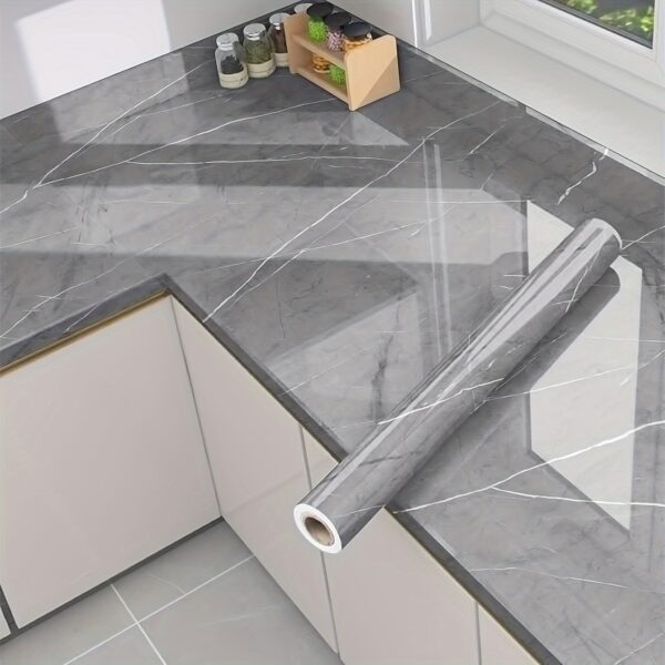 1 Roll Marble Self-Adhesive Wallpaper - Waterproof & Oil-Proof, Easy to Apply for Kitchen & Bathroom Renovation - Image 20