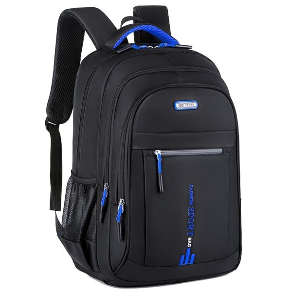 Large Capacity Travel Backpack for Men - Durable Nylon, Adjustable Straps, Multi-Compartment Business and School Bag, Black, Backpack for Travel - Image 5