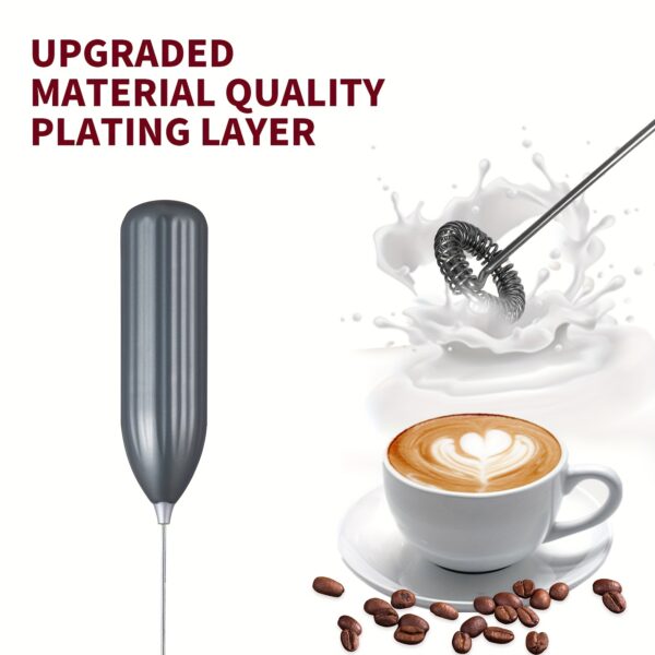 Lalayuan Electric Milk Frother, Mini Milk Foamer, Battery OperatedNot Included Stainless Steel Drink Mixer, Handheld Electric Whisk For Coffee, Latte, Cappuccino, Chocolate, Matcha, Foam Maker, Electric Wireless Blender Mini Coffee Maker, Hand Mixer - Image 9