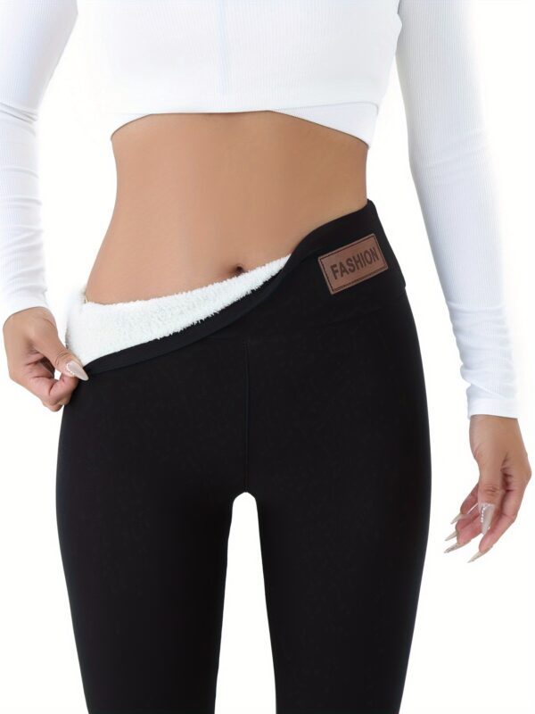 Autumn and Winter Fashion Label Tight Body Warm and Comfortable Tight Bottoms, High Elastic Warm Women's Sportswear - Image 4