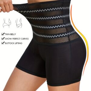 NADIA GO High Support Solid Color Polyester Knit Fabric Hollow Jegging, Waist Trainer, Shapewear, Butt Lifter, Waist Trainer, Slimming Tights for Women