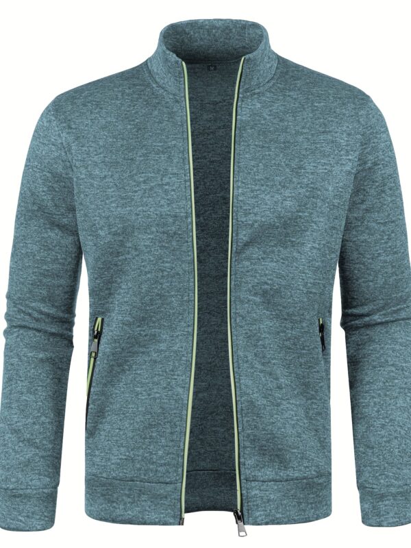 [Full Zip Up Cardigan Sweater] Elegant Mid Stretch Cardigan, Men's Casual Full Zip Up Cardigan Sweater Coat For Fall Winter