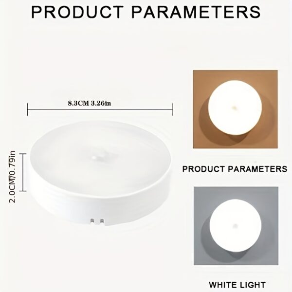 Human Sensing LED Night Light Corridor Wardrobe Bedroom Bedside Sensor Circular Light - Image 5