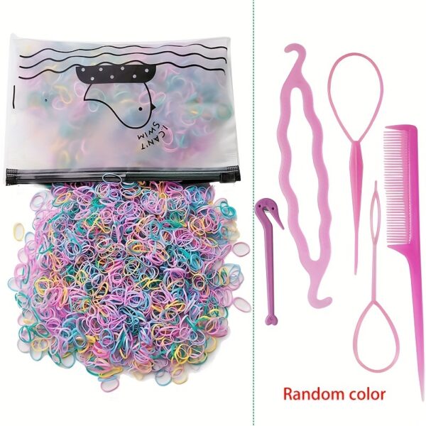 1505pcs Mini Colorful Hair Ties & Styling Tools, Perfect for Girls Hair Accessories, Ideal Choice for Gifts - Image 11