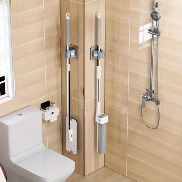 Easy-Install Punch-Free Mop & Broom Holder - Space-Saving, Durable Wall Organizer for Modern Homes - Image 2