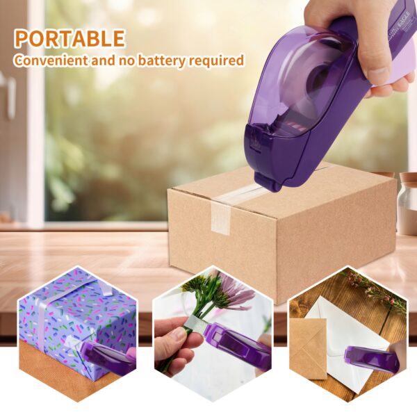 1-Roll 0.5 Inch (12 mm) and 1-Roll 0.75 Inch (19 mm) Tape Included Automatic Tape Dispenser Gun - Single Handheld Design for Efficient Gift Wrapping, Perfect for Christmas and Home Use - Free Bonus Tapes