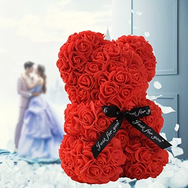 1pc Exquisite Immortal Rose Bear - Soft Artificial Foam Flowers, Long-Lasting, Realistic, Perfect Gift for Romantic Occasions, Valentine's Day, Mother's Day, Anniversary, Wedding, Birthday, and Christmas Celebrations