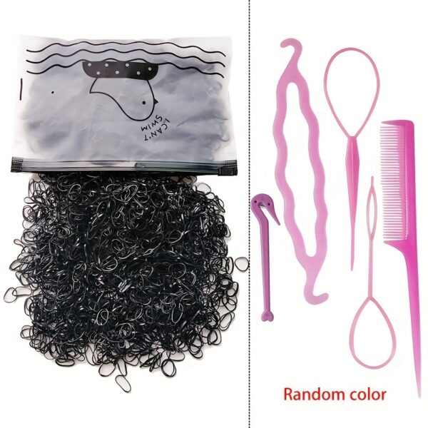 1505pcs Mini Colorful Hair Ties & Styling Tools, Perfect for Girls Hair Accessories, Ideal Choice for Gifts - Image 9