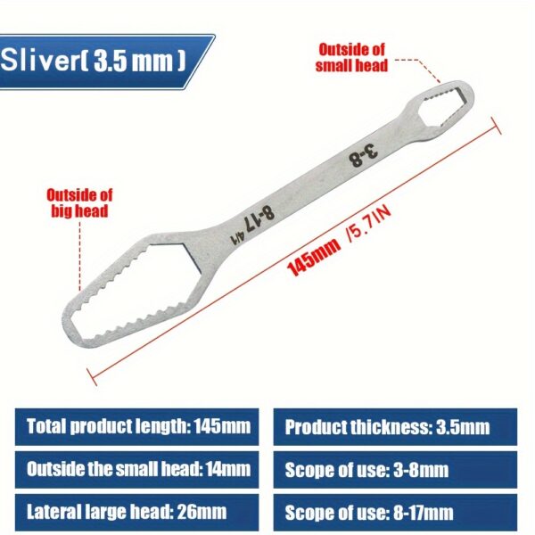 Universal Torx Wrench Set - Adjustable 3.5mm Thickness Double-Head Spanner with Self-Tightening Function for Glasses Wrench Board, Factory and Hand Tools - Durable and Versatile Tool for 8-22mm/3-17mm Applications - Image 5