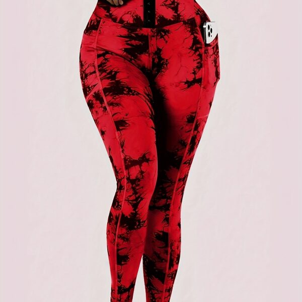 High Waist Tie Dye Tummy Control Leggings, Women's Activewear Wide Waistband Fitness Gym Sports Yoga Workout Running Butt Lifting Tight Pants - Image 16