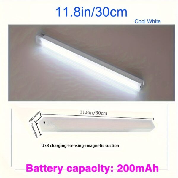 1 PCS LED Motion Sensor Cabinet Light, Counter Wardrobe Lighting, Wireless Magnetic USB Rechargeable Kitchen Night Light, Battery Operated Light for Instant Lighting in Wardrobe Cupboard Cabinet Stairs Hallway Rack - Image 14