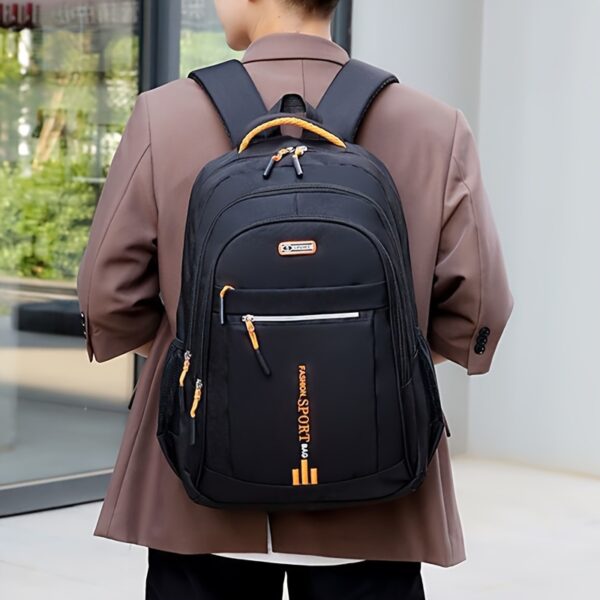Large Capacity Travel Backpack for Men - Durable Nylon, Adjustable Straps, Multi-Compartment Business and School Bag, Black, Backpack for Travel - Image 11
