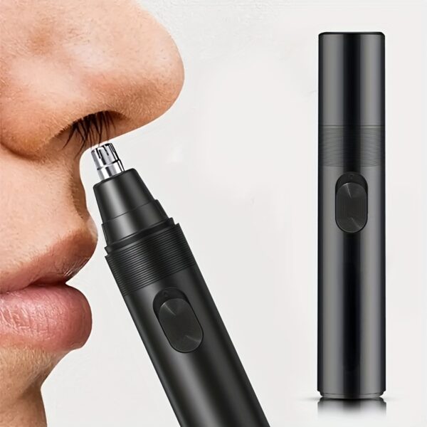 1pc Nose Hair Trimmer, Professional Painless Nose And Ear Hair Trimmer For Women Men, Stainless Steel Head Nose Hair Remover, Mute Efficient Battery-Operated Easy To Clean