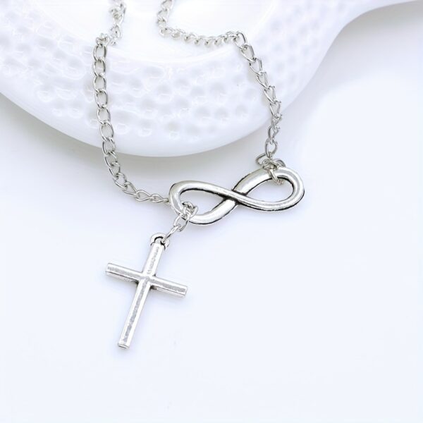 Minimalist Style Women's Necklace Lucky Infinity Cross Pendant Necklace Party Gift - Image 6