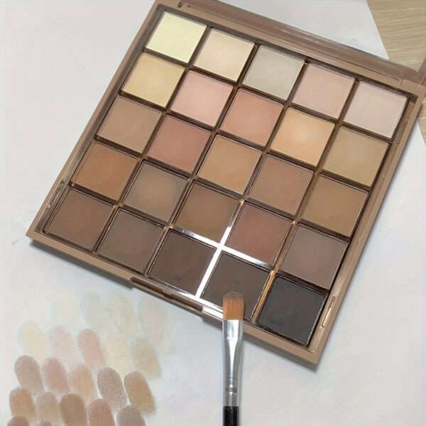 Eyeshadow Palette, 25 Shades, Matte Finish, Neutral Grey & Brown Earth Tones, Coffee & Chocolate Inspired Shades For Versatile Makeup Looks - Image 5