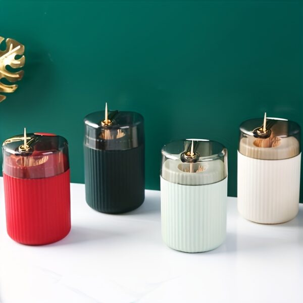 1pc, Toothpick Box, Light Luxury Creative Storage Toothpick Box, Creative Design Swab Jar, Automatic Release Press-type Plastic Toothpick Box, Dental Floss Box, Home Accessories - Image 14