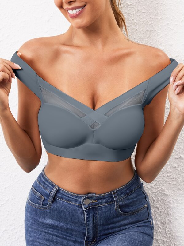 Women's Wireless Sports Bra with High Elasticity & Thin Molded Cups - No Underwire, Side Coverage, Push-Up Support for Yoga, Running, Gym - Soft Pink, Elegant Design, Machine Washable, Strapless Bra - Image 9