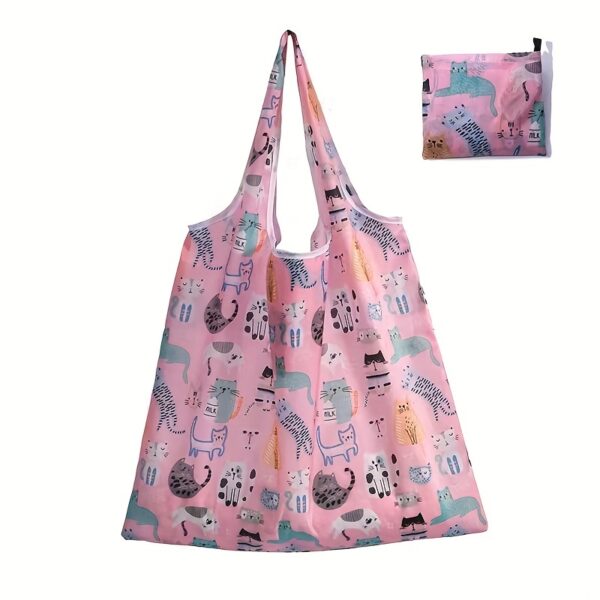 Large Cartoon Foldable Portable Shopping Bag, Large Capacity Tote Bag - Image 5