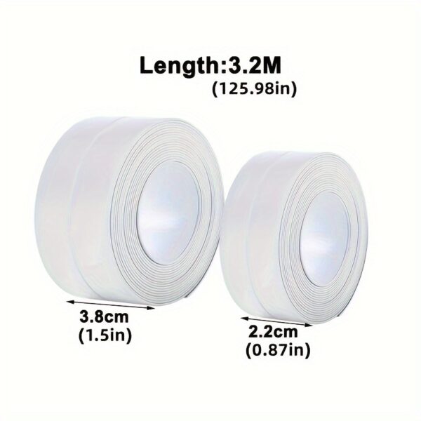 White Waterproof Seam Tape for Kitchen & Bathroom – Flexible Sealant Strip for Sink, Toilet, and Wall Corners, 2.2cm Width, Glass Fiber Material - Image 5