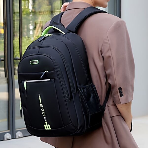 Large Capacity Travel Backpack for Men - Durable Nylon, Adjustable Straps, Multi-Compartment Business and School Bag, Black, Backpack for Travel - Image 10