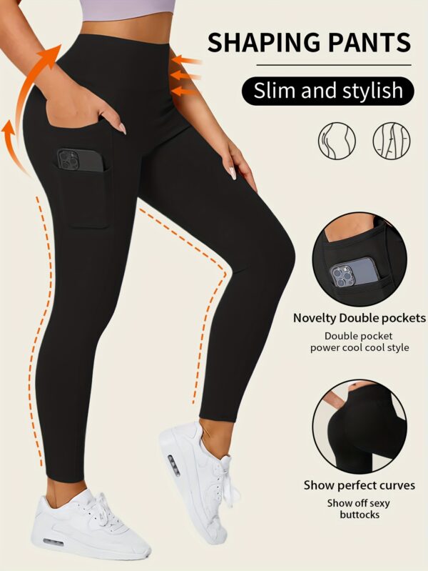 High Rise Butt Lifting Seamless Leggings with Phone Pockets, Women's Underwear & Shapewear - Image 3