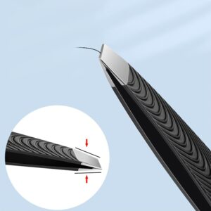 Professional Precision Tweezer - Ultra-Precise Slant Tip for Effortless Hair Removal and Easy Painless Hair and Eyebrow Grooming Experience - Unisex Design Suitable for Both Men and Women with Sleek and Durable Black Finish