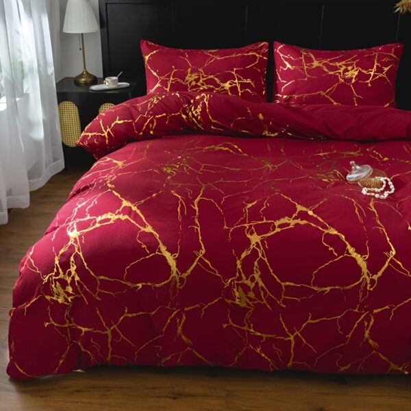 3pcs Classic Hot Stamping Texture Quilt Cover Set - Image 19