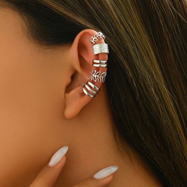 5pcs/set Fashion Trendy Design Classic Elegant Women's Ear Cuff, Iron Jewelry Set, For Women Daily Party Holiday Wearing - Image 2