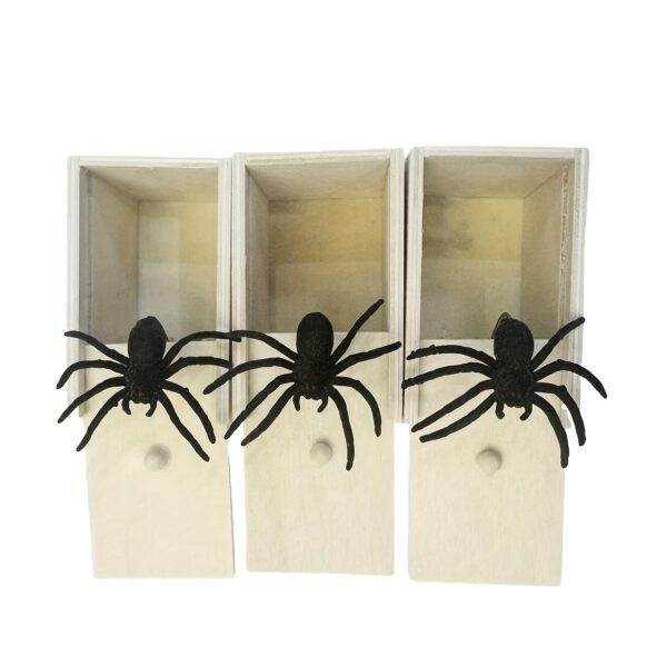 [Fun Surprise Spider Box Toy] Original Spider Prank Box, Fun Wooden Box Toy Prank, Funny Christmas Halloween Gift Box Surprise Toy and Prank Gift Practical Joke Kit, Surprise Your Family and Friends with this Fun Wooden Toy Spider Box - Handmade Creative - Image 7