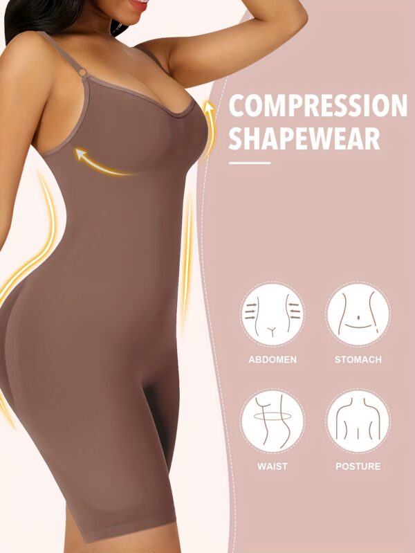 Solid Color Sleeveless Cami Romper, Slim Fit Yoga Sports Sleeveless Bodysuit, Women's Activewear - Image 6