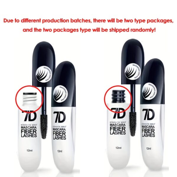 Lengthening 7D Silk Fiber Mascara with 4D Volume - Waterproof, Long-Lasting, Talc-Free, for All Skin Types, Black - Image 4