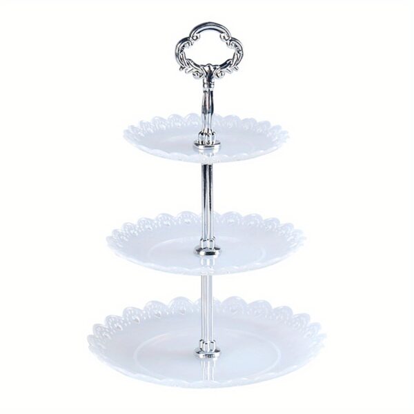 1pc, Elegant 3 Tier Cupcake Stand for Tea Parties, Weddings, and More - Ruffled or Laciness Design - Perfect for Decorating and Serving Desserts - Table and Kitchen Accessories - Image 17