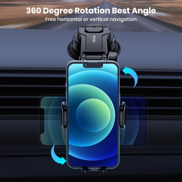 TOPK D38-C Car Phone Holder Mount, Upgraded Adjustable Horizontally And Vertically Cell Phone Holder For Car Dashboard Compatible With All Phones - Image 4