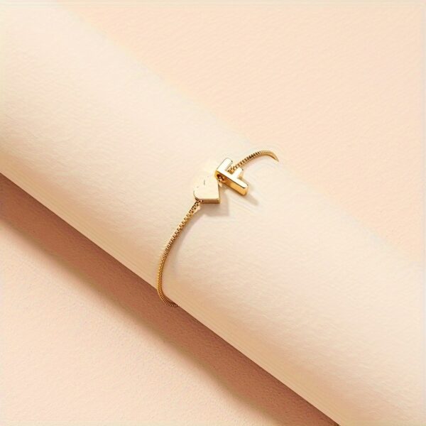 1pc Mini Love Heart Letter Beads Thin Chain Bracelet Simple Minimalist Hand Chain Jewelry - Image 13