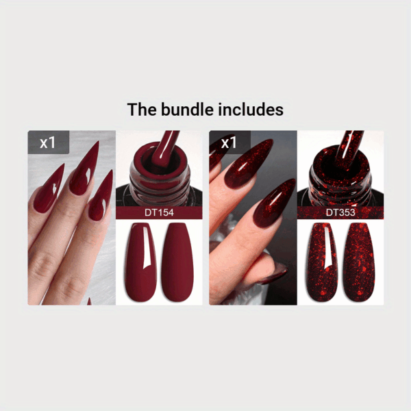 Red Series Gel Nail Polish, Spring Summer Wine Red Gel Polish, UV/LED Lamp Needed, For Home Salon Nail Art, Christmas nail design - Image 23