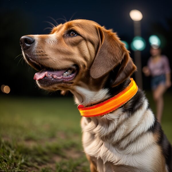 Glowing LED Pet Collar, Battery Powered, Polyester Reflective Dog Walking Necklace, Safe Voltage ≤36V, Nighttime Visibility Safety Accessory - Image 3