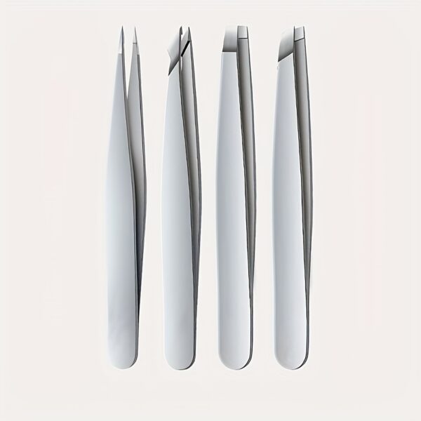 4pcs Professional Tweezers - Perfect For Eyebrow Hair Removal, Splinter & Ingrown Hair Removal & More - With Storage Bag & For Men & Women - Image 5
