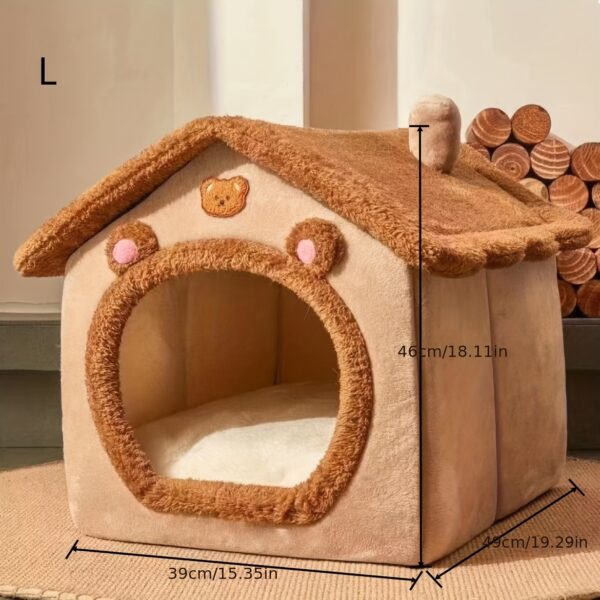 1pc Pet Bed House For Cats, Removable And Washable Cat House, Winter Warm Cat Bed Soft And Comfortable Puppy Cave Nest Christmas Gift - Image 2